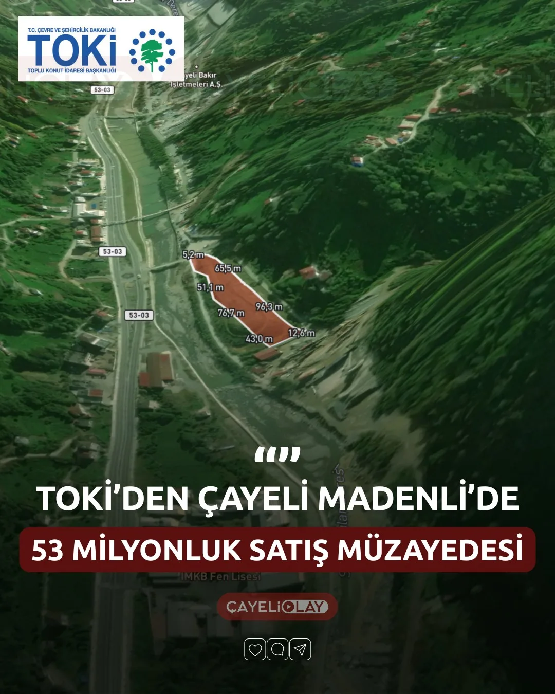 TOKİ'DEN ÇAYELİ MADENLİ'DE 53 MİLYONLUK SATIŞ MÜZAYEDESİ!